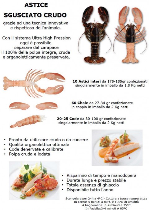 Innovazione dal mare: ASTICE sgusciato e crudo - SERVIFRESCO